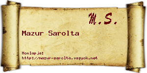 Mazur Sarolta névjegykártya